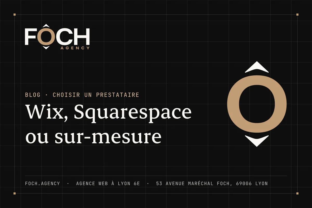Wix, Squarespace ou sur-mesure — FOCH AGENCY, agence web à Lyon 6e